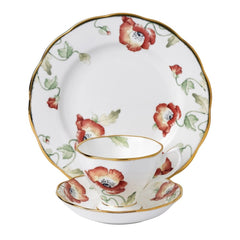 Royal Albert 100 Years Of Royal Albert 1970 Poppy 3-piece Place Setting