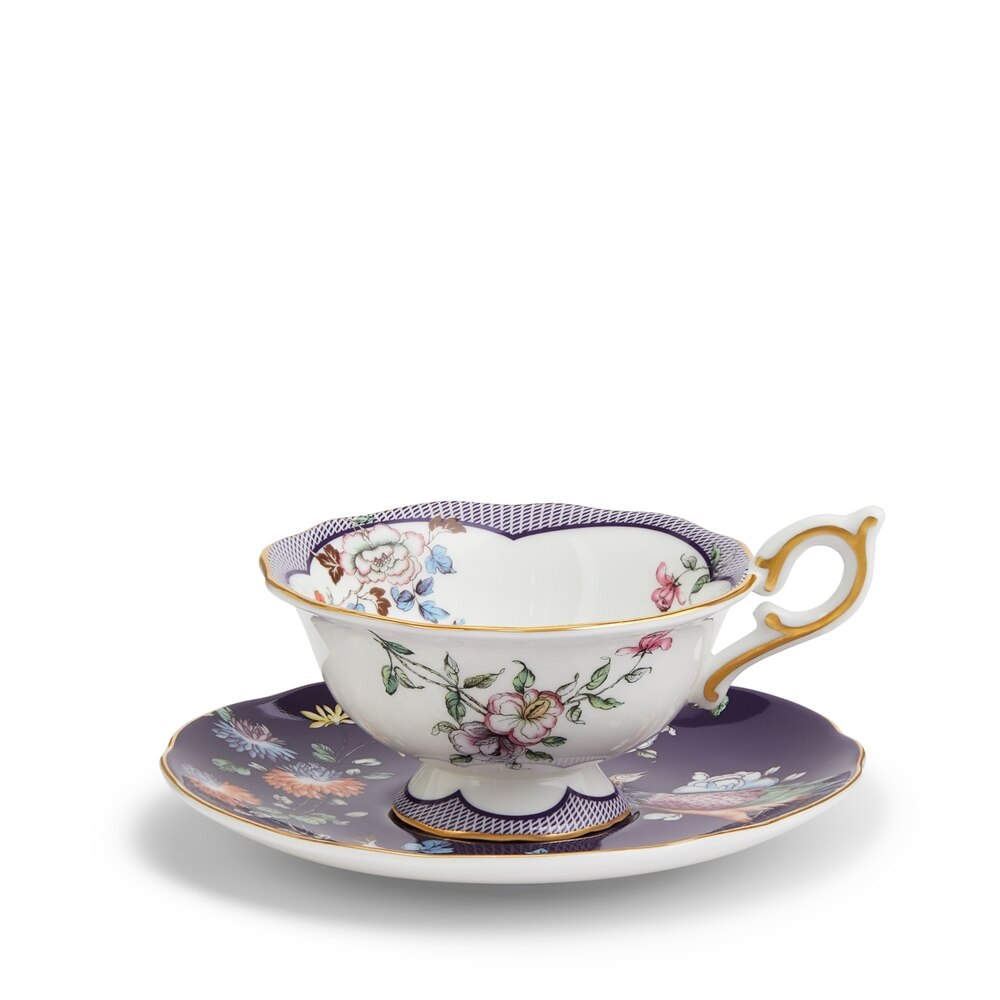 Wonderlust Midnight Crane Teacup & Saucer Set