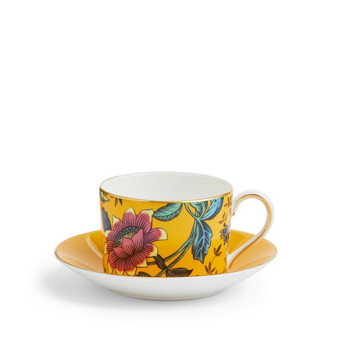 Wonderlust Yellow Tonquin Teacup & Saucer Set