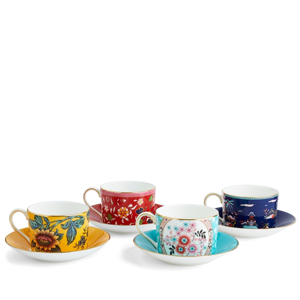 Wonderlust Teacup & Saucer Set Of 4