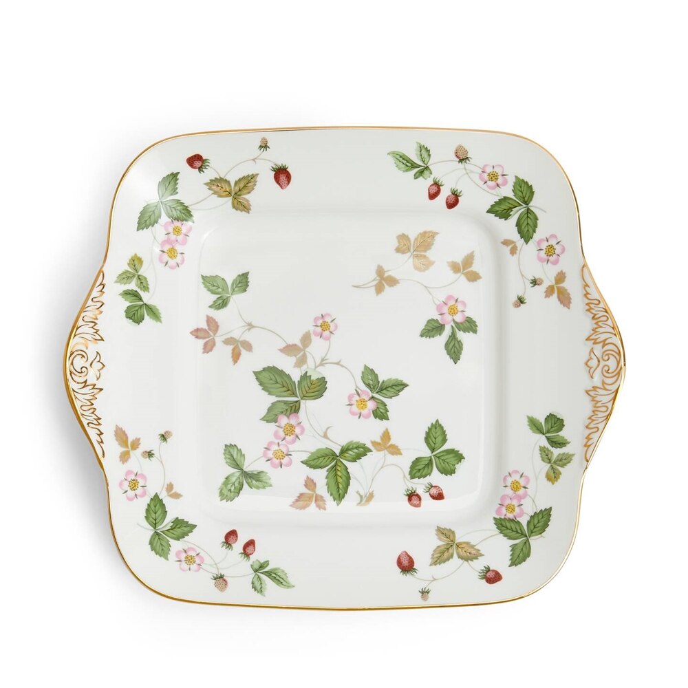 Wild Strawberry Square Cake Plate