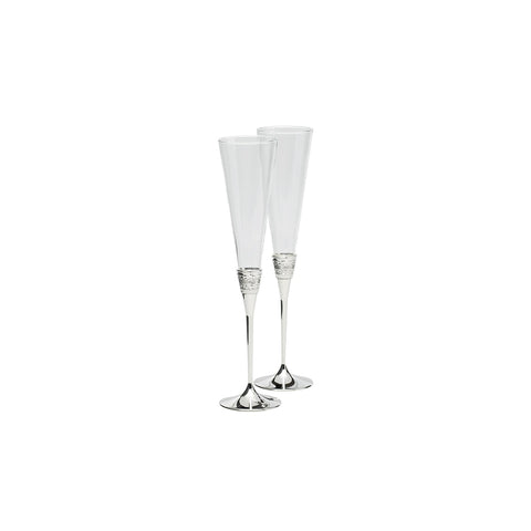 With Love Silver Toasting Flutes, Pair