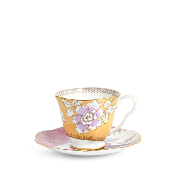 Butterfly Bloom Floral Bouquet Teacup & Saucer