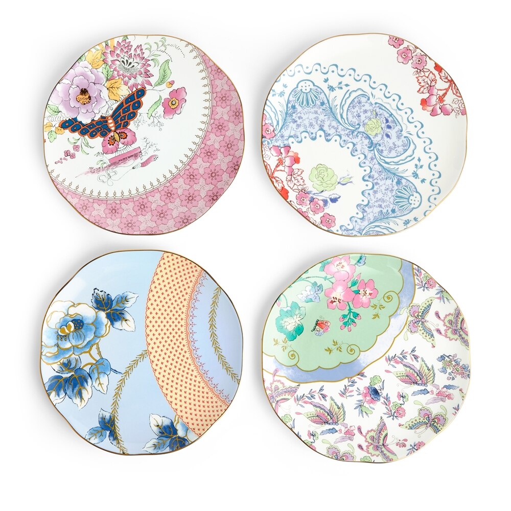 Butterfly Bloom Plates, Set Of 4