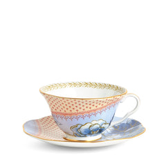 Butterfly Bloom Blue Peony Teacup & Saucer