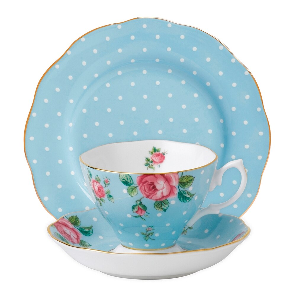 Royal Albert Polka Blue Vintage 3-piece Place Setting