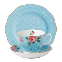 Royal Albert Polka Blue Vintage 3-piece Place Setting