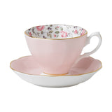 Royal Albert Rose Confetti Vintage Teacup & Saucer Boxed Set