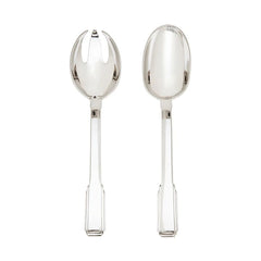 Art Deco Mirrored 18/10 Stainless Steel 2 Piece Salad Serving Set