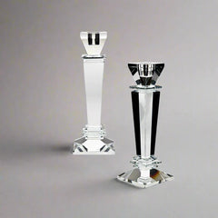 Classic Euro Crystal Tapered Candle Holder Set