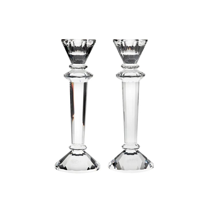 Classic Round Crystal Tapered Candle Holder Set