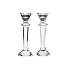 Classic Round Crystal Tapered Candle Holder Set