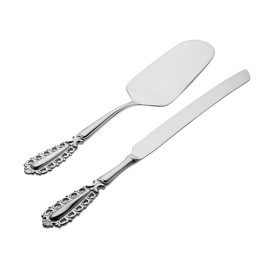 Villa D'este Mirrored 18/10 Stainless Steel 2 Piece Cake Serving Set