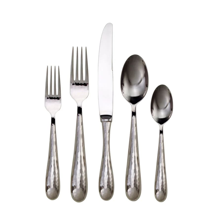 Florence Mirrored Hammered 18/10 Stainless Steel 20 Piece Flatware set
