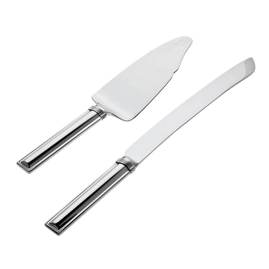 Capri Mirrored 18/10 Stainless Steel 2 Piece Cake Serving Set