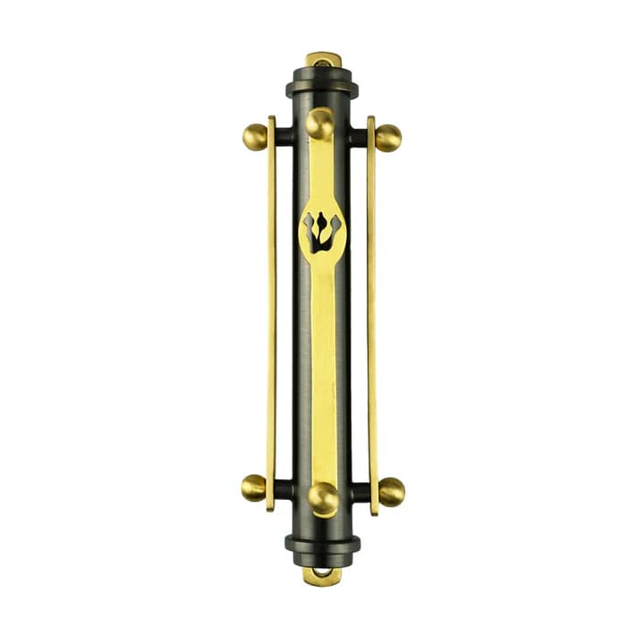 Suspension Black & Gold Mezuzah