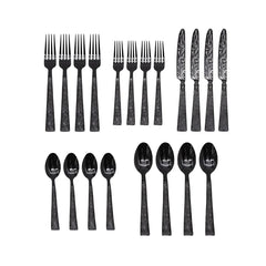 Parisian Garden Black 18/10 Stainless Steel 20 Piece Flatware Set