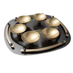 Suspension Black & Gold Seder Plate