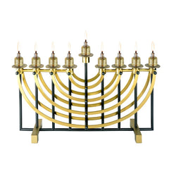 Suspension Black & Gold Menorah