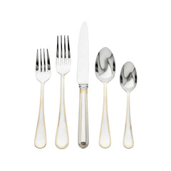 Ascot Mirrored Accented Gold 18/10 Stainless Steel 20 Piece Flatware Set