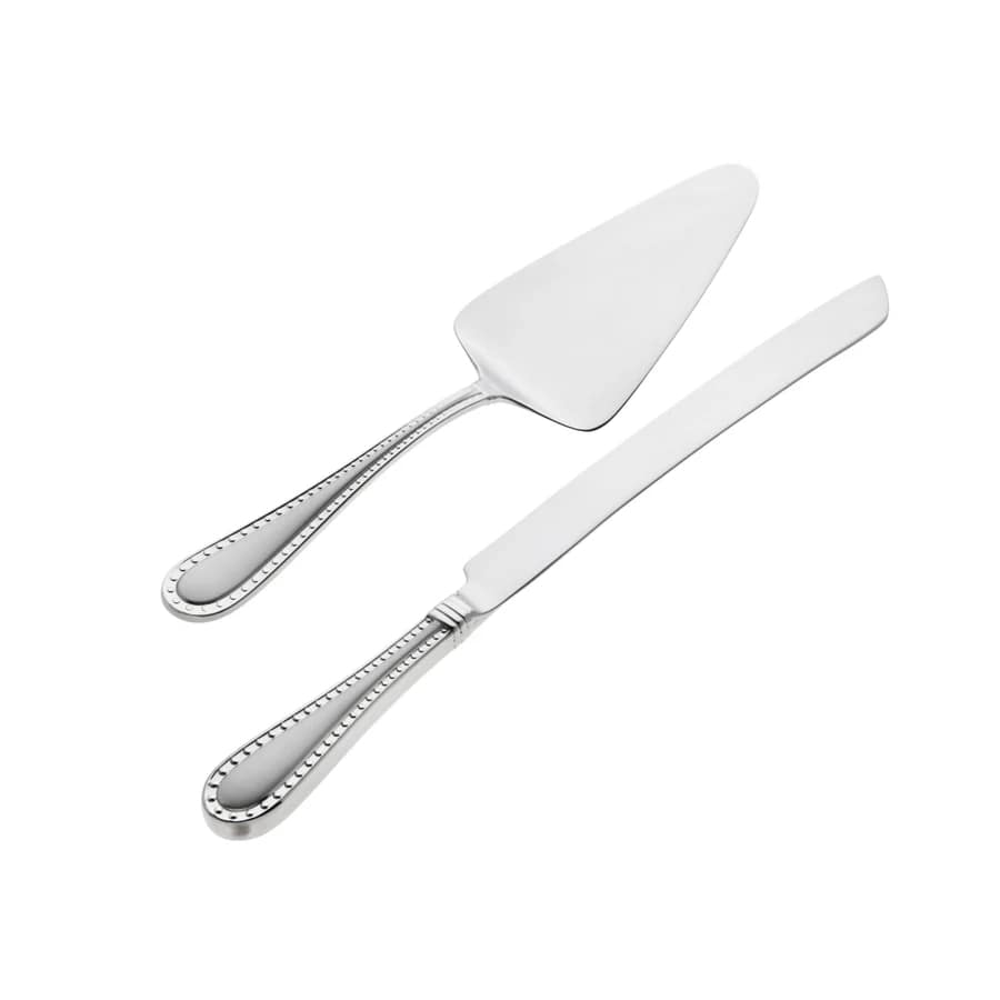 Rivets Satin 18/10 Stainless Steel 2 Piece Cake Serving Set