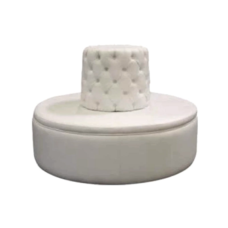 Skyler Round Sofa - White Leather RENTAL
