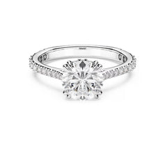 Stilla cocktail ring Round cut, Pavé, White, Silver-tone finish