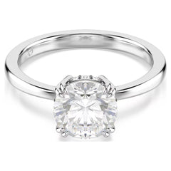 Stilla cocktail ring Round cut, White, Silver-tone finish