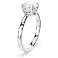 Stilla cocktail ring Round cut, White, Silver-tone finish