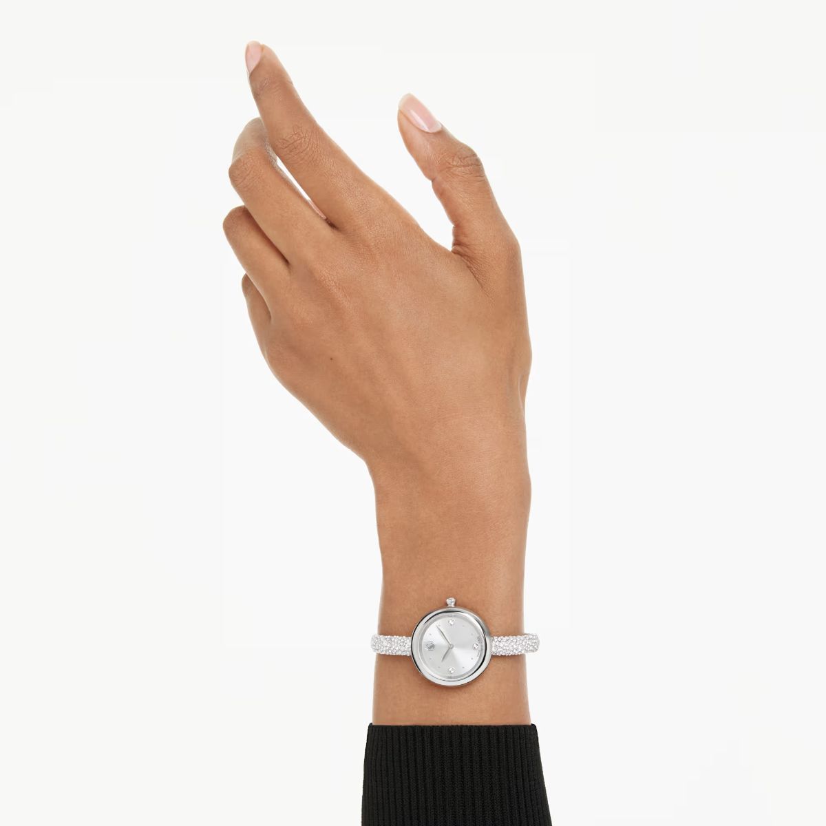 Sublima bangle watch Swiss Made, Metal bracelet, Silver tone, Stainless steel