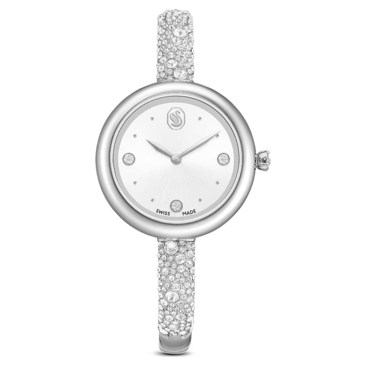 Sublima bangle watch Swiss Made, Metal bracelet, Silver tone, Stainless steel