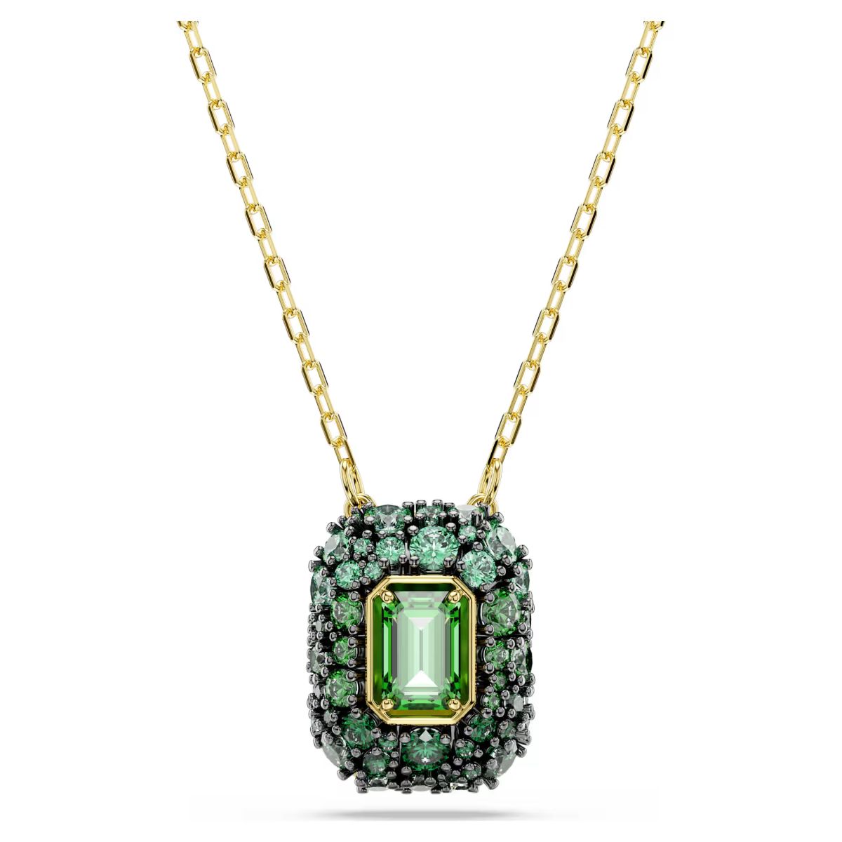 Sublima pendant Octagon cut, Green, 18K gold plated