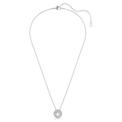 Sublima pendant Round cut, White, Rhodium plated