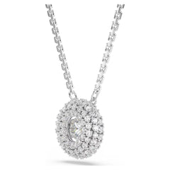 Sublima pendant Round cut, White, Rhodium plated
