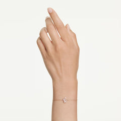 Swan bracelet Mixed cuts, Swan, White, Rose gold-tone plated