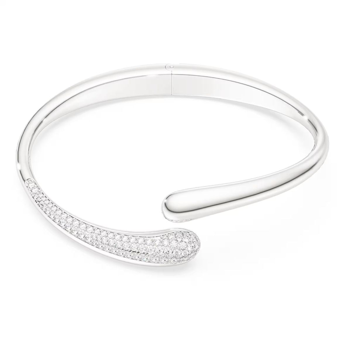 Classica bangle Intertwining, Round cut, White, Sterling silver