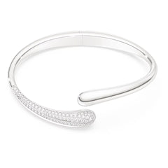 Classica bangle Intertwining, Round cut, White, Sterling silver