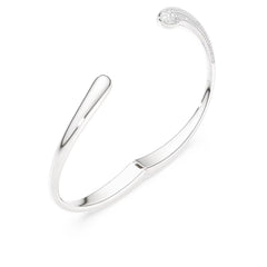 Classica bangle Intertwining, Round cut, White, Sterling silver