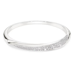 Classica bangle Round cut, White, Sterling silver