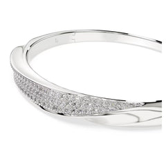 Classica bangle Round cut, White, Sterling silver