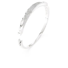 Classica bangle Round cut, White, Sterling silver