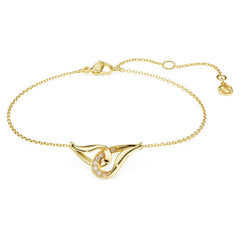 Classica bracelet Round cut, Interlocking, White, Sterling silver, 18K gold finish