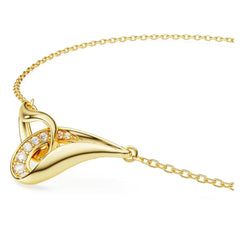Classica bracelet Round cut, Interlocking, White, Sterling silver, 18K gold finish