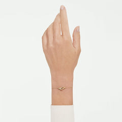 Classica bracelet Round cut, Interlocking, White, Sterling silver, 18K gold finish