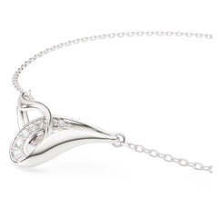Classica bracelet Round cut, Interlocking, White, Sterling silver