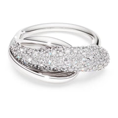 Classica cocktail ring Round cut, White, Sterling silver