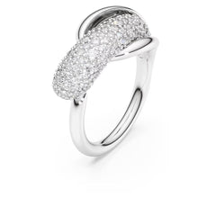 Classica cocktail ring Round cut, White, Sterling silver