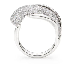 Classica cocktail ring Round cut, White, Sterling silver