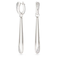 Classica drop and hoop earrings Round cut, White, Sterling silver