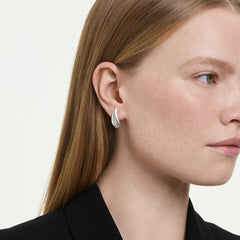Classica drop earrings Round cut, White, Sterling silver